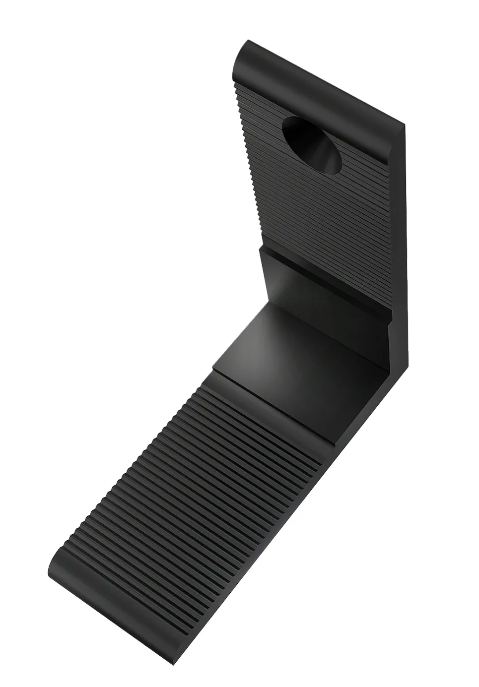Zwarte aluminium L-verbinding